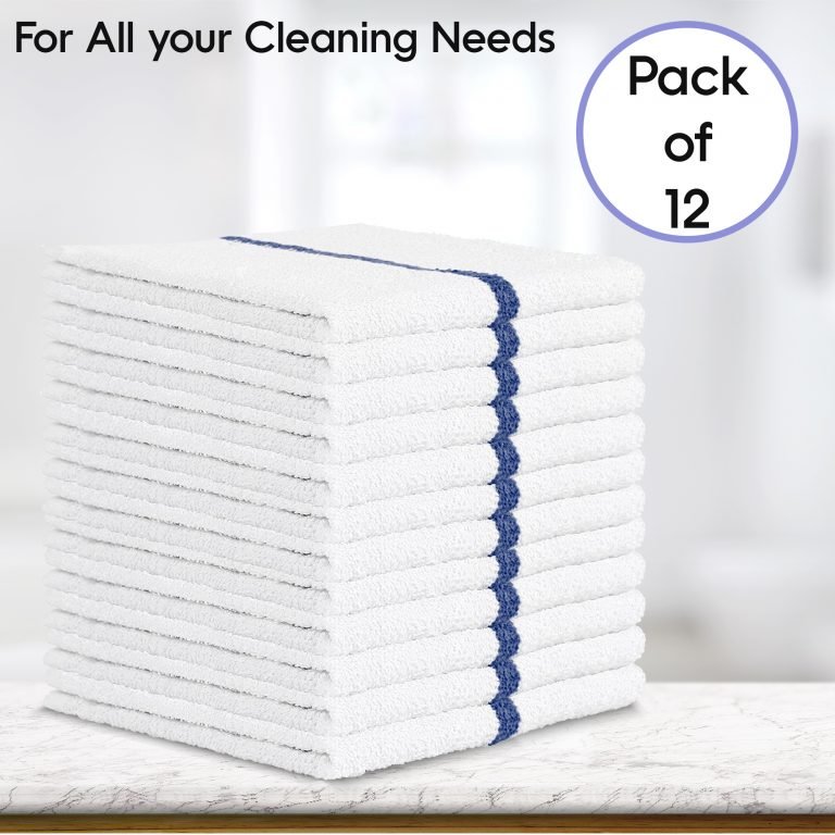 Bar Towels - Bar Mop Cleaning Kitchen Towels (12 Pack 16 x 19”) - Premium Ring-Spun Cotton White Kitchen Bar Towels Restaurant Cleaning Towels