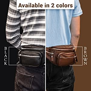 Fanny Pack Waist Bag Multifunction Genuine Leather