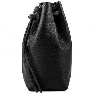 Leather Drawstring Pouch - Flat Bottom