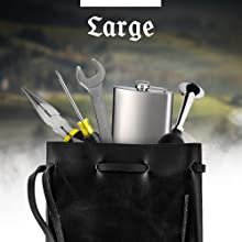 Leather Drawstring Pouch - Regular Large 1