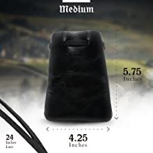 Leather Drawstring Pouch - Regular Medium