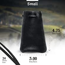 Leather Drawstring Pouch - Regular Small