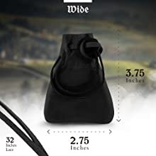 Leather Drawstring Pouch - Regular Wide