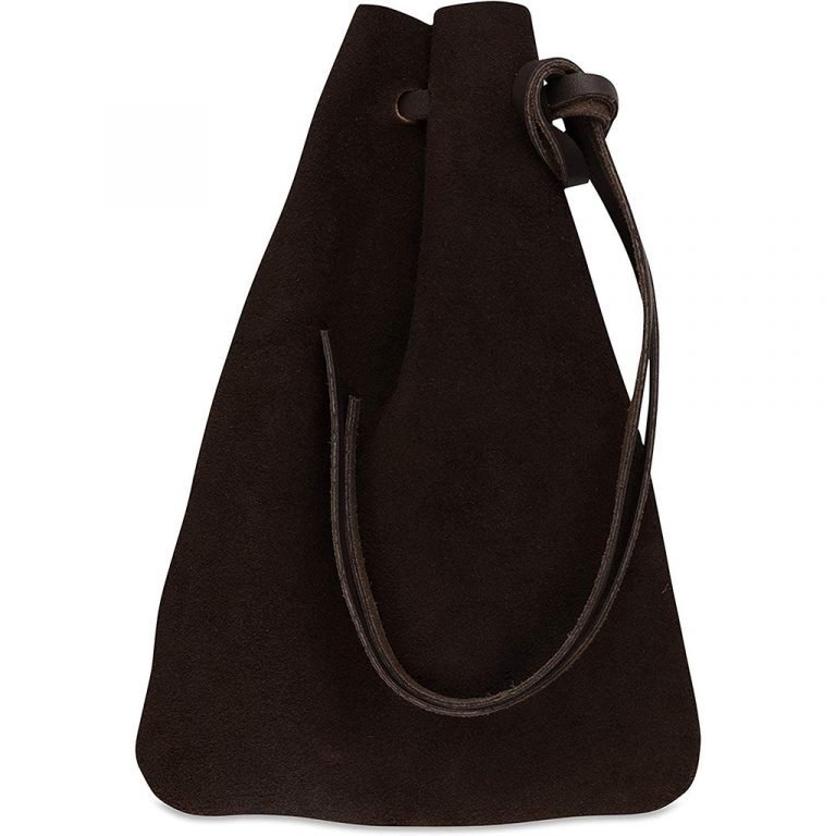 small leather drawstring pouch