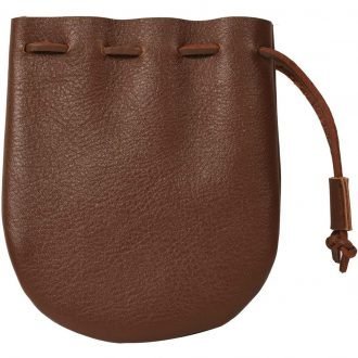 Leather Drawstring Pouch – Round Bottom