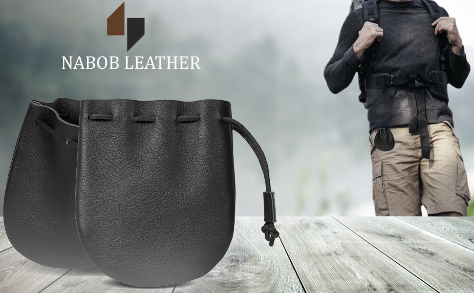 Leather Drawstring Pouch – Round Bottom Banner