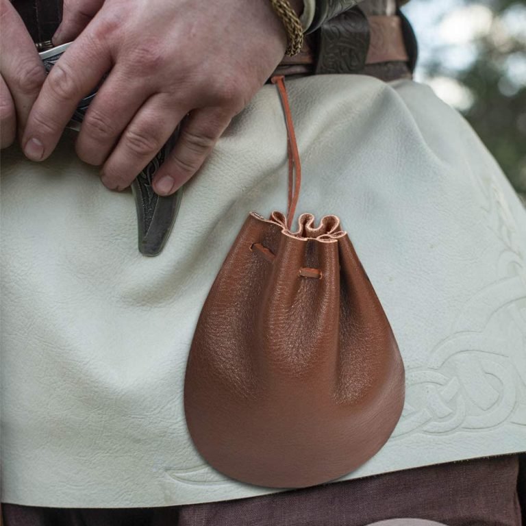 Leather Drawstring Pouch – Round Bottom - Nabob Brands Leather Drawstring Pouch – Round Bottom - Nabob Brands
