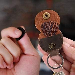 Golden Age Supply Genuine Leather Guitar Pick Keychain | Rustic and Main