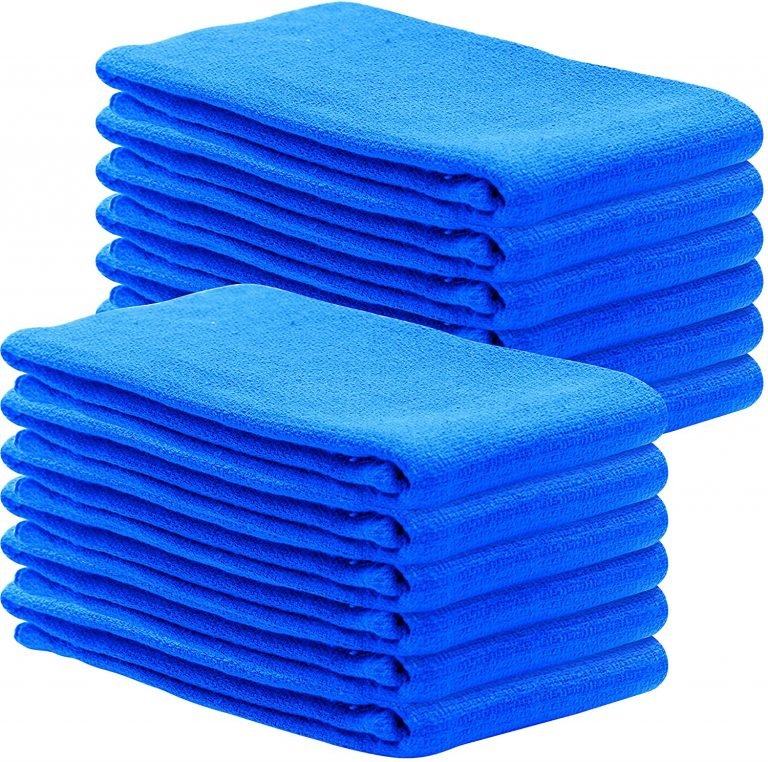 12Pcs Cotton Towels Cleaning Rags - Washable Rags Blue Huck Towels Reusable  Kitchen Cleaning Towels for Car Wash Towels - Bar Towels Cleaning Cloths